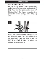 Preview for 12 page of Memorex MB2059B - Digital Voice Recorder User Manual