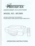 Memorex MC3800 Operating Instructions Manual preview