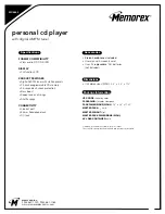 Preview for 2 page of Memorex MD6883 Specifications