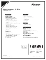 Preview for 2 page of Memorex Mi1003 Specifications