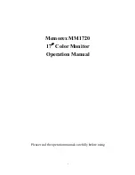 Preview for 1 page of Memorex MM1720 Operation Manual