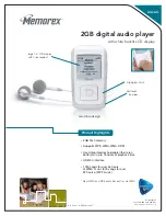 Preview for 1 page of Memorex MMP8575 - 2 GB, Digital Player Specifications