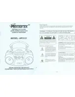 Memorex MP3121-04 User Manual preview