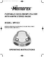 Memorex MP3123 Operating Instructions Manual preview