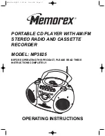 Предварительный просмотр 1 страницы Memorex MP3825 Operating Instructions Manual