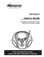 Preview for 1 page of Memorex MP3844 - Portable CD Boombox User Manual