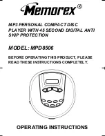 Предварительный просмотр 1 страницы Memorex MPD8506 Operating Instructions Manual