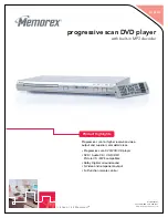 Memorex MVD2022 - Super Slim Progressive Scan DVD Player Specifications preview