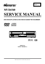 Предварительный просмотр 1 страницы Memorex MVD4540 - DVD/VCR Service Manual