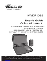 Memorex MVDP1085 - DVD Player - 8.5 User Manual preview