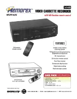 Preview for 1 page of Memorex MVR-1020-1 Features