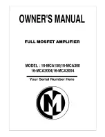 Memphis 16-MCA 3004 Owner'S Manual preview