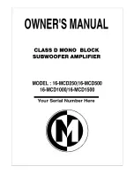 Memphis 16-MCD 000 Owner'S Manual preview