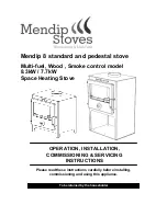 Mendip Stoves 8 pedestal Operating/Service Instructions Manual preview