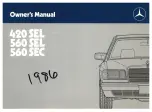 Preview for 1 page of Mercedes-Benz 126 1986 Owner'S Manual