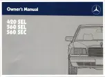 Предварительный просмотр 1 страницы Mercedes-Benz 126 Series Owner'S Manual