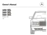 Предварительный просмотр 3 страницы Mercedes-Benz 126 Series Owner'S Manual