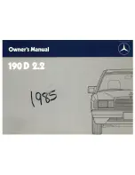 Mercedes-Benz 190 D 2.2 1985 Owner'S Manual preview