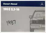 Preview for 1 page of Mercedes-Benz 190 E 2.3-16 201 1987 Owner'S Manual