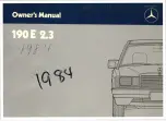 Mercedes-Benz 190 E 2.3 Owner'S Manual preview