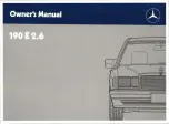 Preview for 1 page of Mercedes-Benz 190 E 2.6 1989 Owner'S Manual