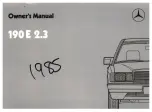 Mercedes-Benz 190 E2.3 1985 Owner'S Manual preview