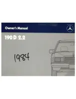 Preview for 1 page of Mercedes-Benz 190D 2.2 1984 Owner'S Manual