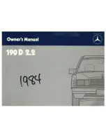 Preview for 3 page of Mercedes-Benz 190D 2.2 1984 Owner'S Manual