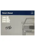 Preview for 1 page of Mercedes-Benz 1985 380SE Owner'S Manual