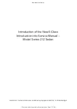 Preview for 2 page of Mercedes-Benz 212 Sedan E-Class Service Manual