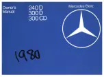 Preview for 1 page of Mercedes-Benz 240 D 1980 Owner'S Manual