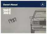 Preview for 1 page of Mercedes-Benz 260 E 124 1987 Owner'S Manual