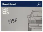 Mercedes-Benz 260 E 124 1988 Owner'S Manual preview