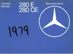 Preview for 1 page of Mercedes-Benz 280 CE 1979 Owner'S Manual