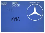 Preview for 1 page of Mercedes-Benz 280 CE 1981 Owner'S Manual