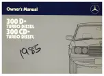 Mercedes-Benz 300 CD-TURBO DIESEL 1985 Owner'S Manual preview