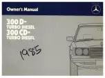 Preview for 3 page of Mercedes-Benz 300 CD-TURBO DIESEL 1985 Owner'S Manual