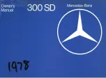 Предварительный просмотр 1 страницы Mercedes-Benz 300 SD 1978 Owner'S Manual