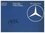 Preview for 1 page of Mercedes-Benz 300 SD Turbo Diesel 1982 Owner'S Manual