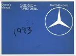 Mercedes-Benz 300 SD-TURBO DIESEL 1983 Owner'S Manual preview