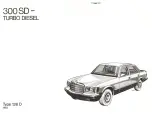 Preview for 3 page of Mercedes-Benz 300 SD-TURBO DIESEL 1983 Owner'S Manual