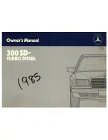 Preview for 1 page of Mercedes-Benz 300 SD-Turbo Diesel 1985 Owner'S Manual