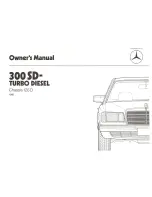 Preview for 3 page of Mercedes-Benz 300 SD-Turbo Diesel 1985 Owner'S Manual