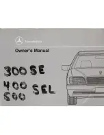 Preview for 1 page of Mercedes-Benz 300 SE 1993 Owner'S Manual