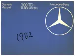 Preview for 1 page of Mercedes-Benz 300 TD-TURBO DIESEL 1982 Owner'S Manual