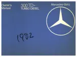 Preview for 3 page of Mercedes-Benz 300 TD-TURBO DIESEL 1982 Owner'S Manual