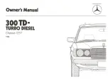 Preview for 3 page of Mercedes-Benz 300 TD-TURBO DIESEL 1984 Owner'S Manual