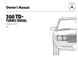 Preview for 3 page of Mercedes-Benz 300 TD-TURBO DIESEL 1985 Owner'S Manual