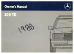 Preview for 1 page of Mercedes-Benz 300 TE 124 T 1988 Owner'S Manual