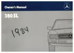 Preview for 1 page of Mercedes-Benz 380 SL 1984 Owner'S Manual